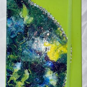 Journal-Acrylic Pour Skin Green